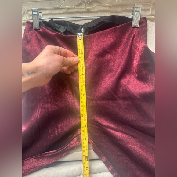 Vintage Jessica McClintock Millenium 2000 Deep Red Metallic Look Trousers - Picture 8 of 13